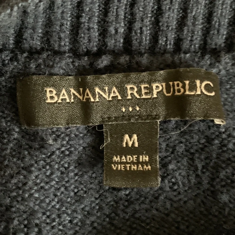 Banana Republic Dark Blue crewneck cotton Sweater women’s size medium - Picture 2 of 9